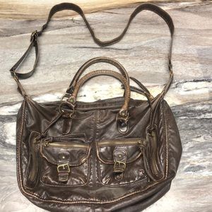 Brown faux leather Mossimo purse.
